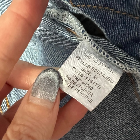 Sunset + Spring Rainbow Trim Denim Jacket Medium - Picture 10 of 11